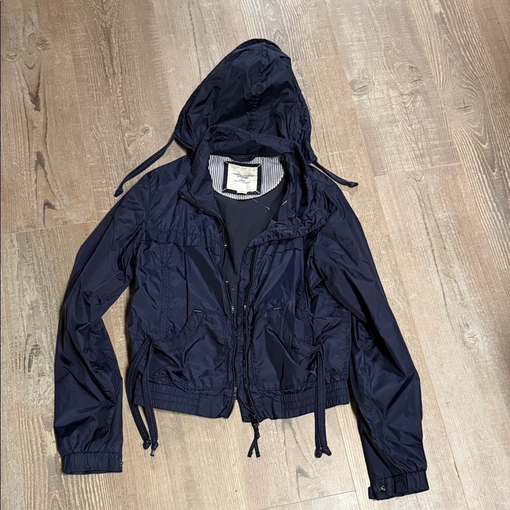 American Eagle Outfitters Navy Windbreaker  Jacket